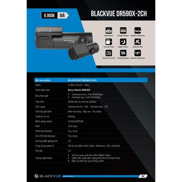 Blackvue DR590X - 2Ch